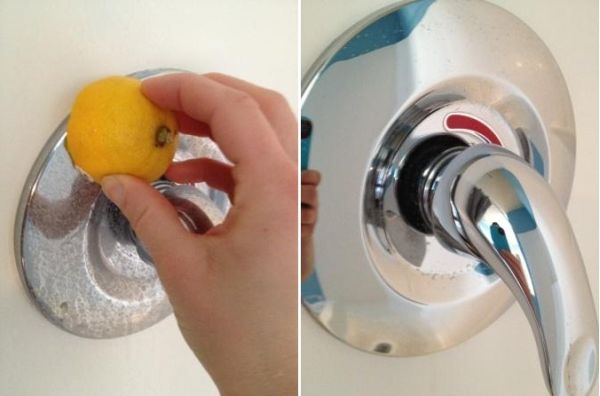 clean shower faucets with lemon 30 Dicas para deixar sua casa brilhando