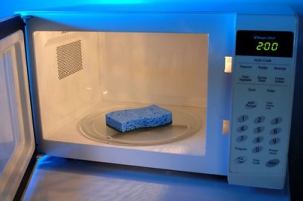 microwave kitchen sponge 30 Dicas para deixar sua casa brilhando