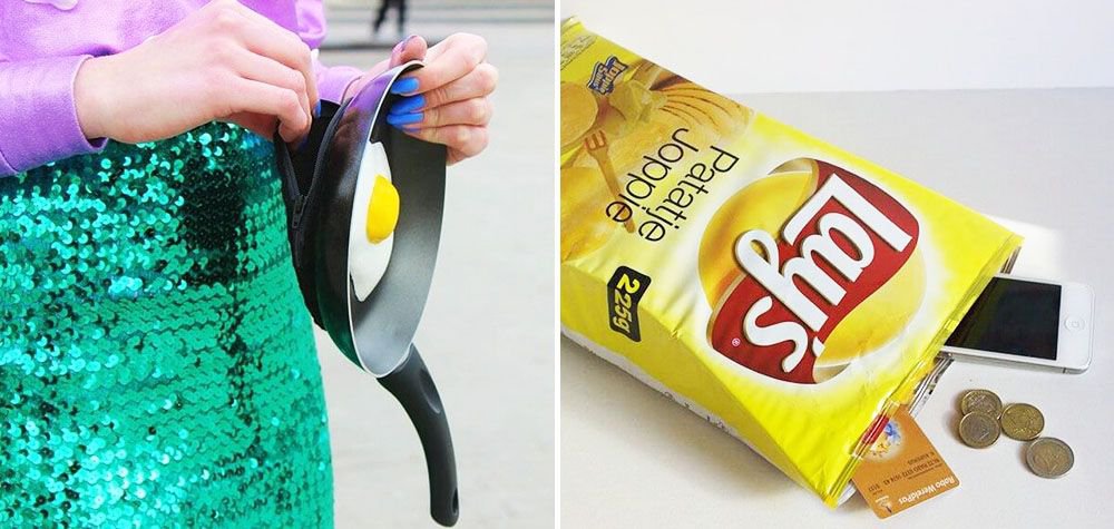 Bolsas em forma de comida que poderiam até se confundir com as originais