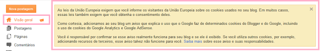 [Tutorial] Como informar os cookies de seu Blogger a União Europeia 