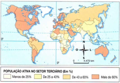 População ativa do setor terciário da economia