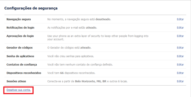 Como Desativar sua Conta Facebook