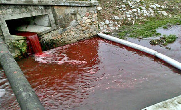 Correrrio: Moradores da pequena cidade de Myjava na Eslováquia acordou com um vermelho rio como sangue